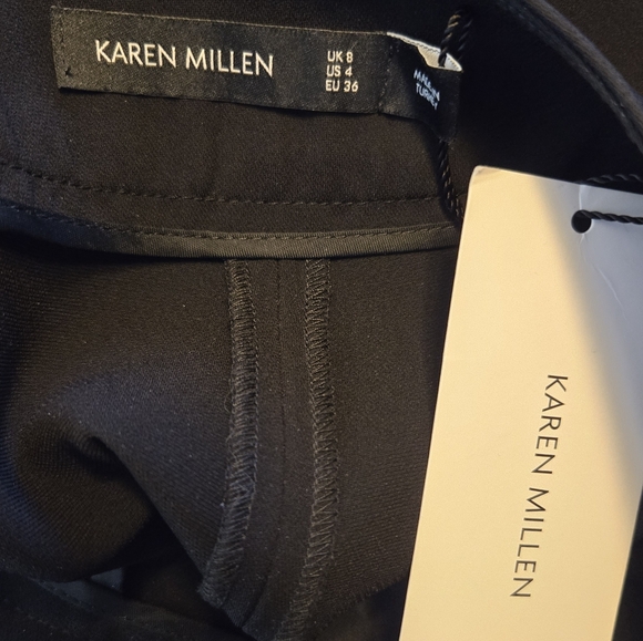 KAREN MILLEN Black Tuxedo Pant with Satin Stripe - Picture 9 of 9